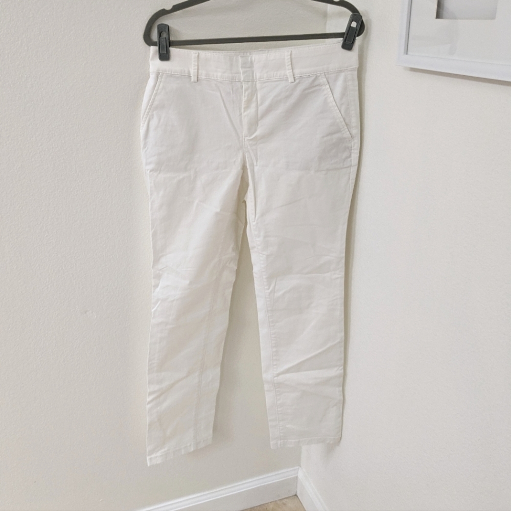 Loft White Pants Straight Fit Size 8 NWT
